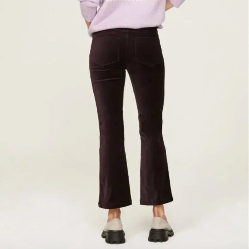 Paige Claudine Velvet Pants in black cherry size 26 - Picture 2 of 4